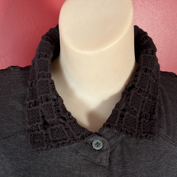 New Mona B dark gray long sleeve blouse - Picture 2 of 16